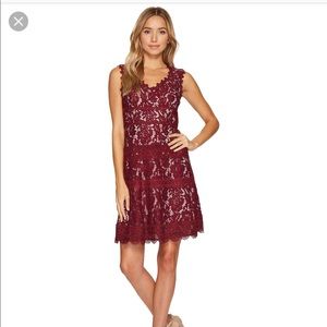 Adrianna Papell Cynthia Lace Red Dress